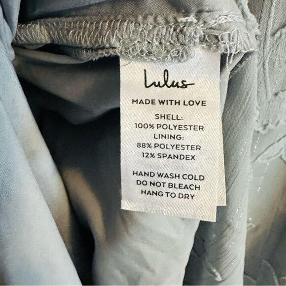 Lulus Loveliest Looks Dusty Blue Floral Jacquard Tie-Strap Midi Dress Size Large - Picture 8 of 10